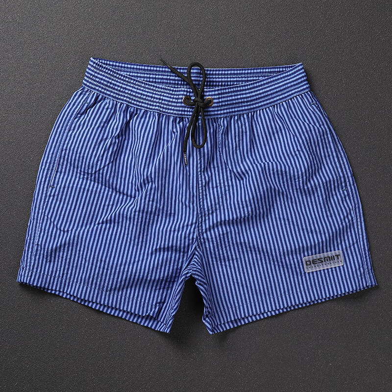 desmiit三分短裤男夏季蓝条纹速干款宽松舒适外穿大裤衩有大码潮牌