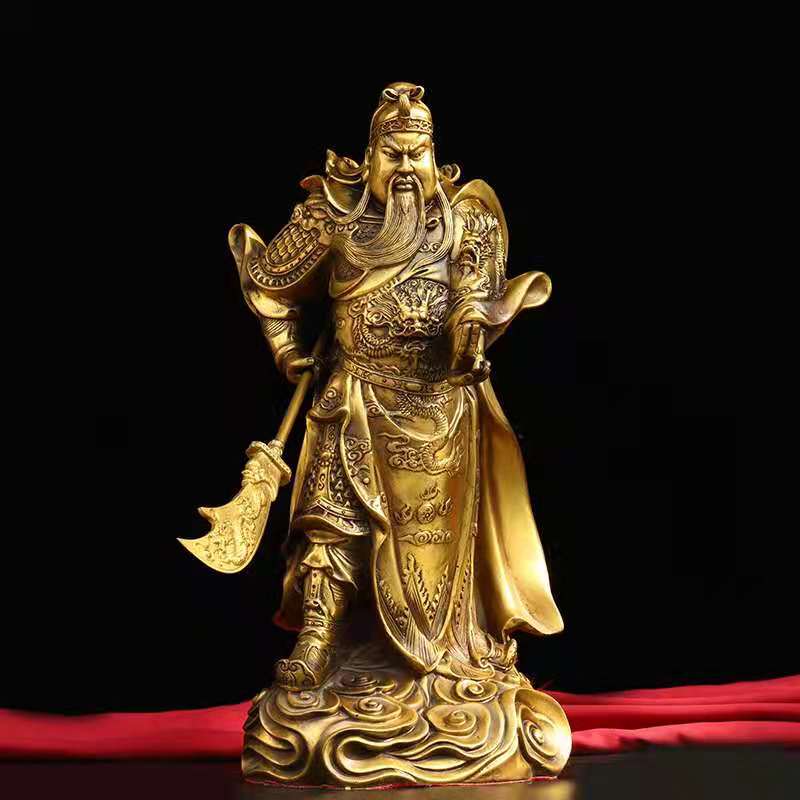 铜二指关公摆件纯铜拿刀关二爷佛像客厅家居供奉武财神关公佛像 1款二