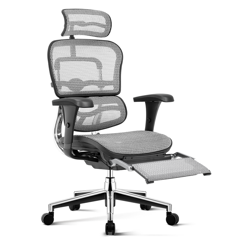 保友金豪b高配版 人体工学椅 电脑椅 电竞椅 办公椅子 老板椅 靠背可躺座椅 黑框-银白色（美国网）+躺舒宝