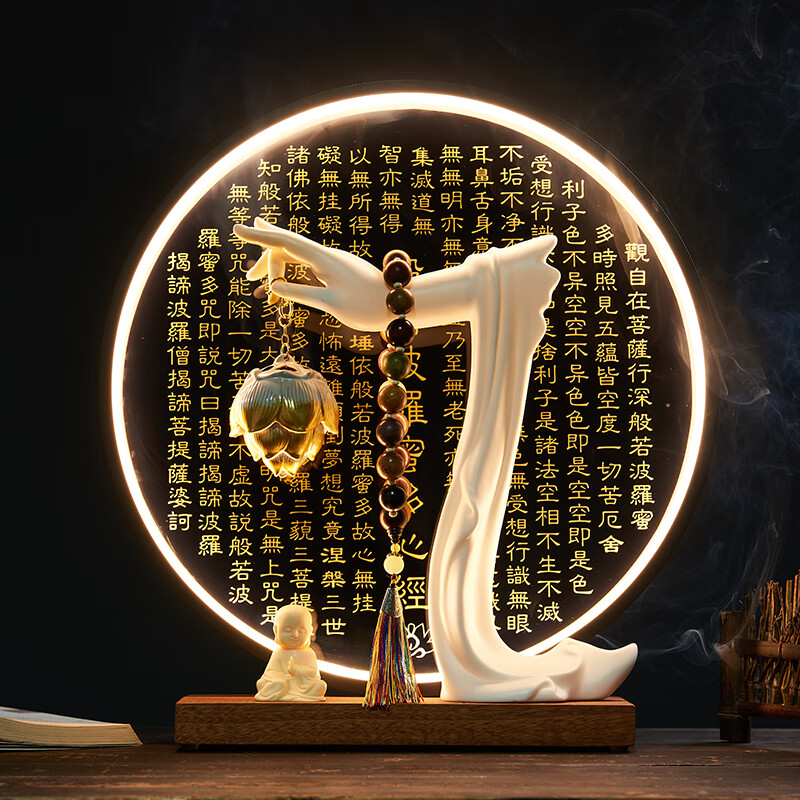 佛堂倒流香佛手香炉客厅办公室装饰桌面茶桌装饰品 灯圈款禅福 多福珠