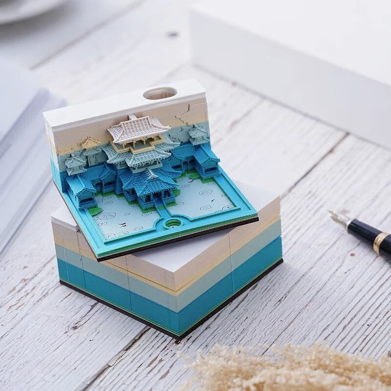 3d立体纸雕便签纸手撕便利贴国风艺术品故宫文创文具用品桌面摆件