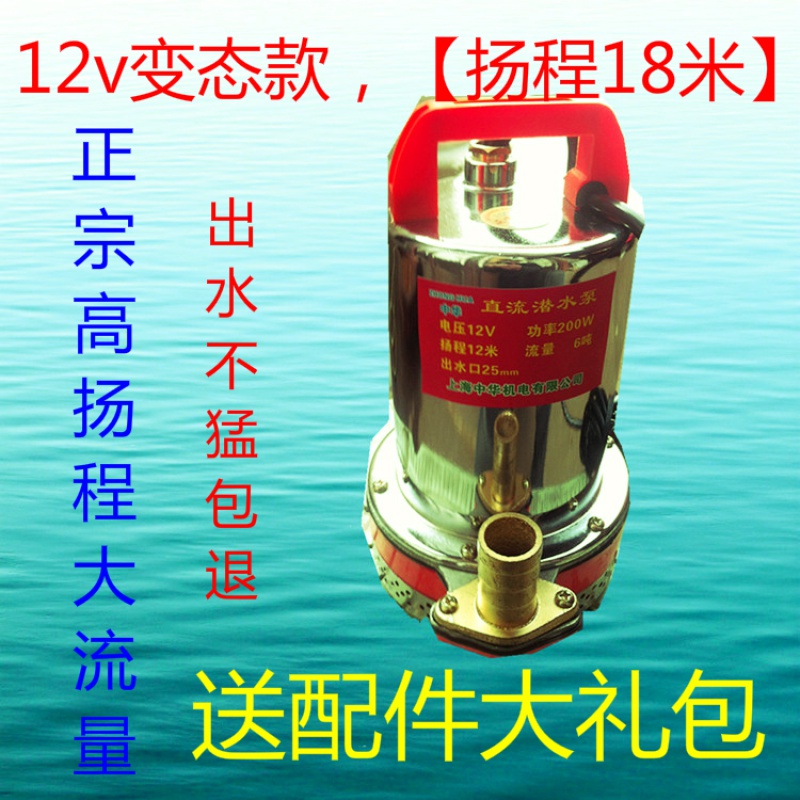 锲灼12v直流潜水泵24v48v60v抽水机农用小型浇菜高压电瓶抽水泵 12v