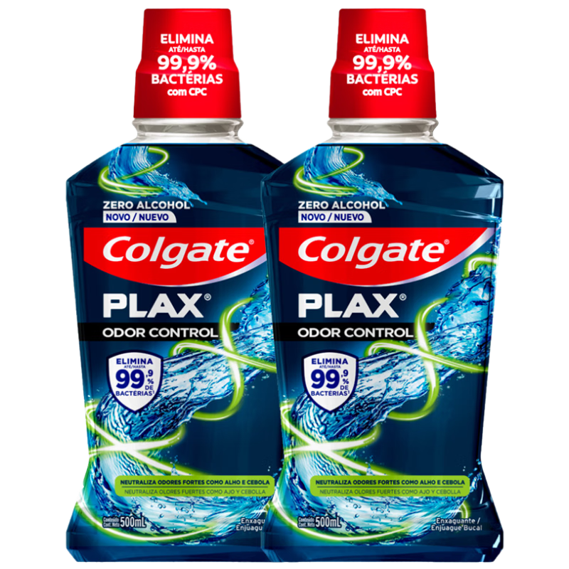 高露洁（Colgate）激爽薄荷精油漱口水巴西进口去口臭大蒜异味长效清新口气500ml*2