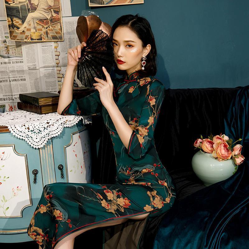 罗蒙（ROMON）老上海旗袍2023夏季新款复古中国风气质年轻款少女短袖旗袍连衣 021中袖 M 96-105斤属于什么档次？