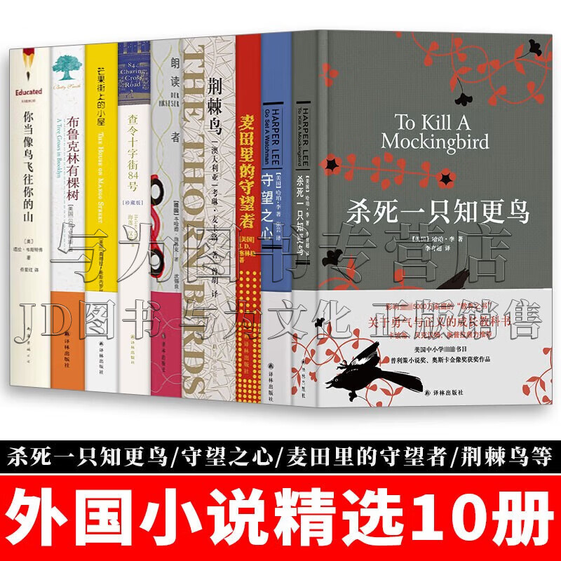 正版10册 杀死一只知更鸟+守望之心+麦田里的守望者+荆棘鸟+朗读者+你当像鸟飞往你的山+布鲁克林有棵树等 世界名著外国文学小说