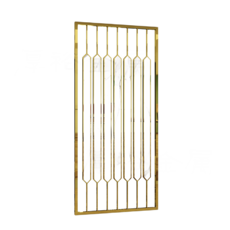 吉梵棠轻奢不锈钢钛金属屏风隔断客厅房洗手台干区现代简约办公室北欧餐厅进门装饰玄关隔断屏风墙遮挡95 款式一每平方(不锈钢)