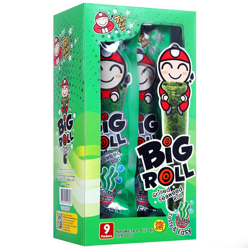 老板仔泰国进口bigroll海苔卷 即食海苔解馋零食老板仔脆紫菜 原味27g