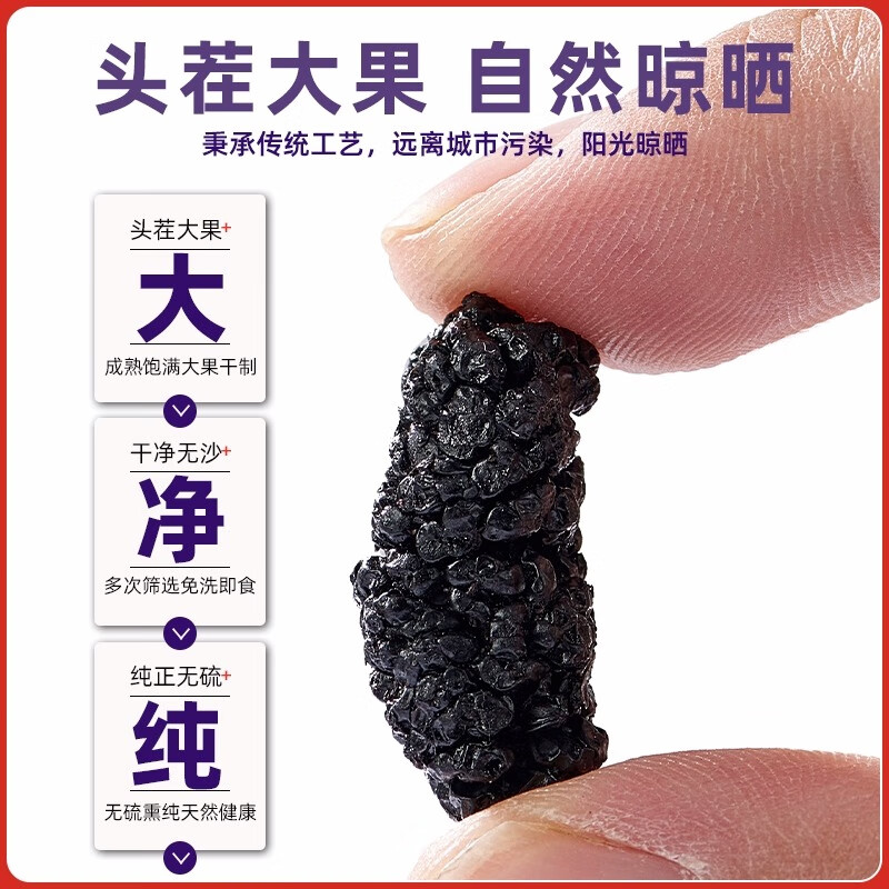 杞硕桑葚干甄选无沙免洗头茬黑桑椹子干果正品即食养生滋补送礼礼品 【精选大粒】桑葚干250g*1罐