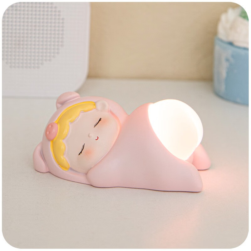 优猎屁屁君发光小夜灯止怒小摆件解压电脑桌面儿童母亲节520礼物 猪猪