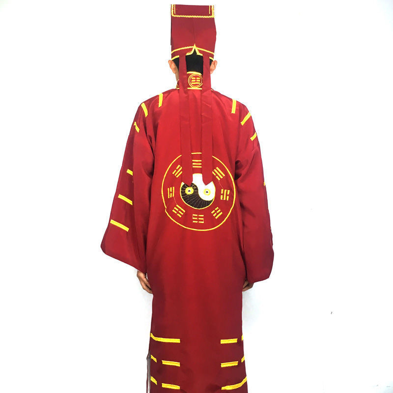 茅山道士服装道袍八卦衣男道教法器用品道服法衣太极服经衣黄林英袍 j