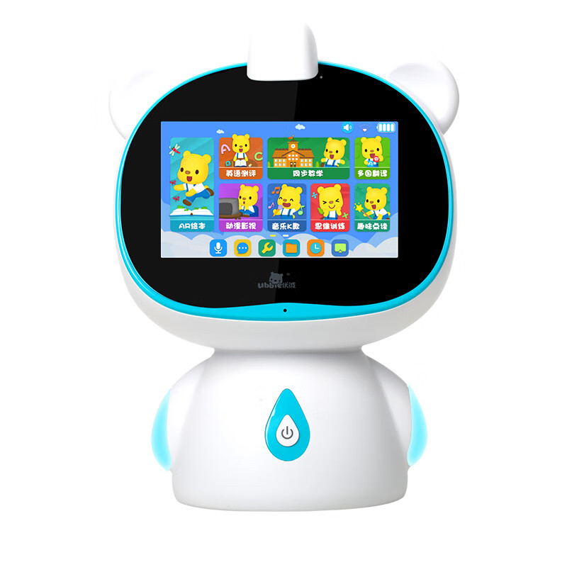 优彼智能教育机器人高科技儿童玩具男孩女孩早教学习机视频对话i6蓝色48G钢化玻璃屏有线麦2支