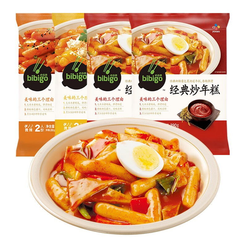 cj foods 必品阁韩餐韩式炒年糕袋装390g(含酱包)方便速食零食年糕