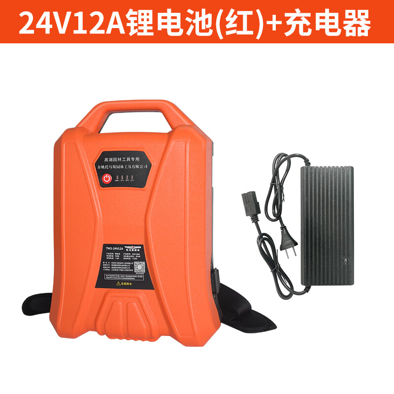 TOMSPOWER【背负式电池】园林割草机割灌机绿篱机吹吸机锂电池充电器 24V12A锂电池（红）+充电器怎么看?
