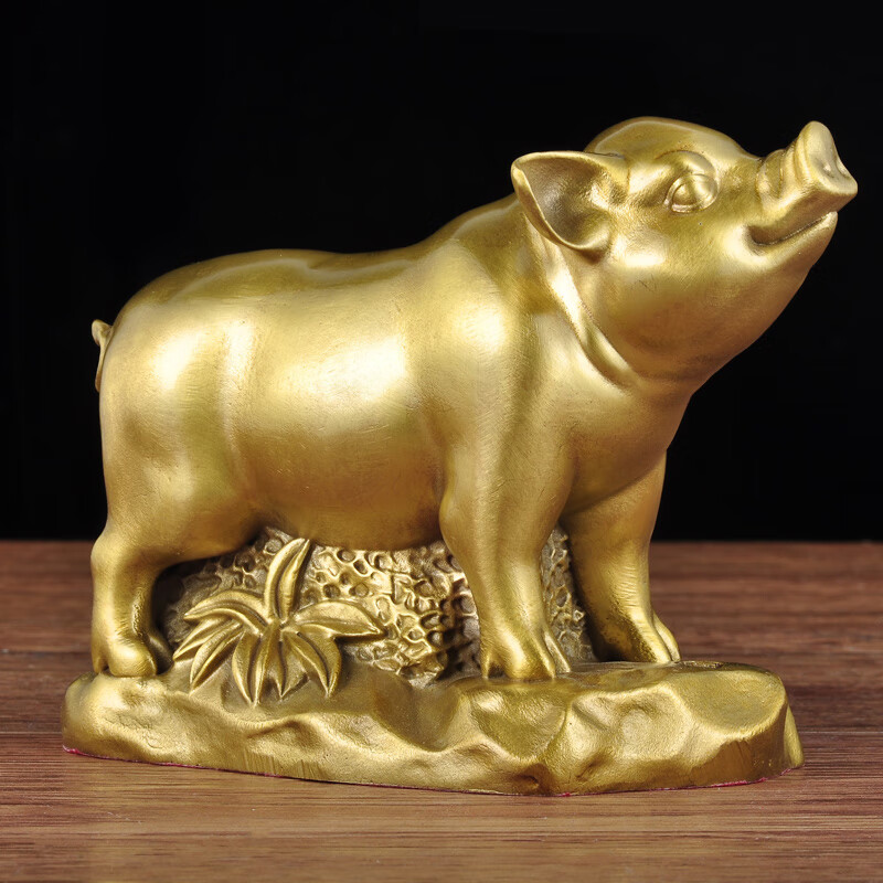 莲善堂全铜猪摆件招财金猪生肖猪工艺品家居客厅电视柜装饰品乔迁礼品