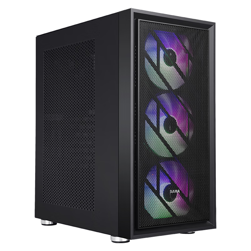 先马(sama)朱雀air 台式电脑主机箱 前板铁网/双面散热孔/宽体五金