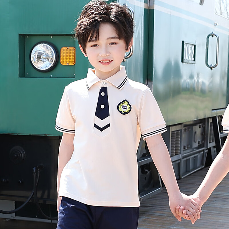 园服夏季男女纯棉运动班服套装小学生校服毕业照六一 男生套装( 袜子)