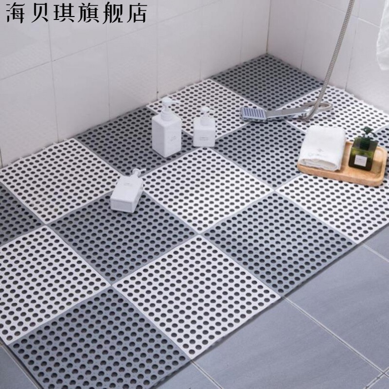 厨房脚踏垫  厨房洗澡间吸水漏空冲凉网格卫生间防滑垫酒店脚踏l 白色