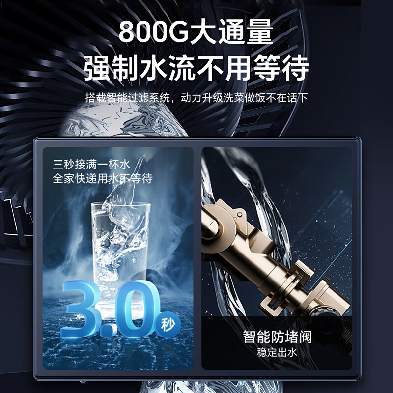 劳克斯顿【25年旗舰款】净水器家用厨下净饮加热直饮一体机ro反渗透厨房净水机排行前十名饮水机管线机套装 800G净水器+管线机【镇店爆款】
