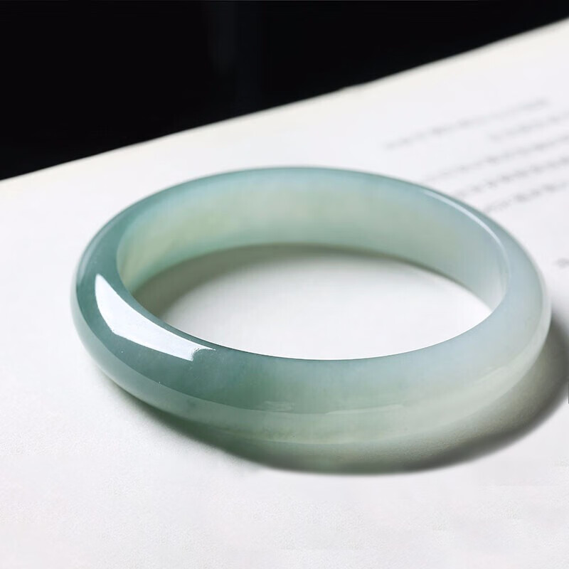 旗舰店缅甸翡翠手镯女款贵妃母亲节礼品处理老坑冰糯种翡翠油青玉手镯