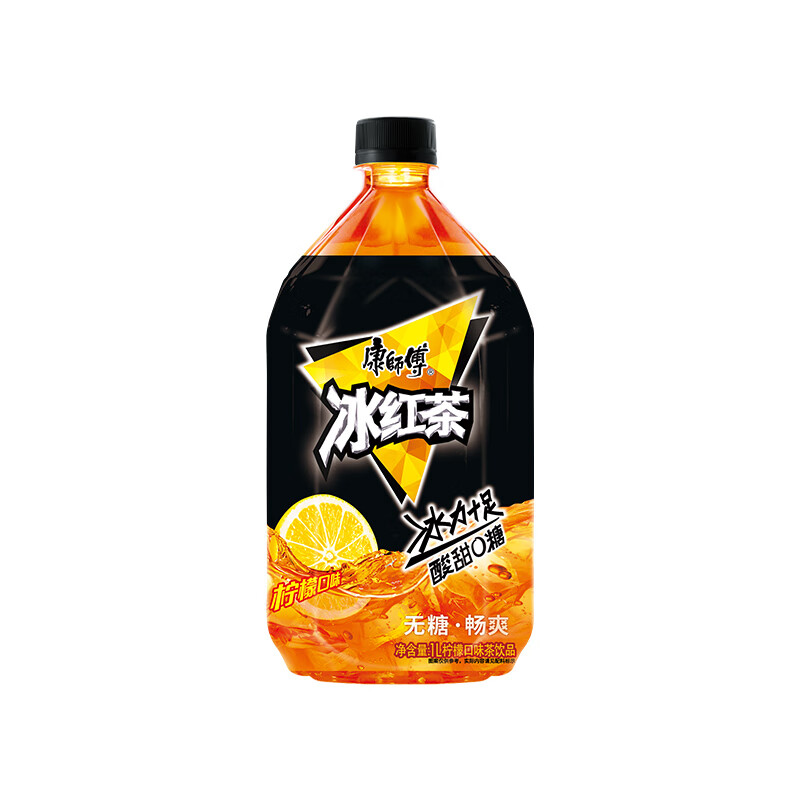 康师傅无糖冰红茶1升*5瓶柠檬味茶饮料饮品整箱批发 无糖冰红茶1升*5