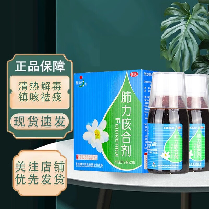健兴 肺力咳合剂 80ml*2瓶  儿童 清热解毒止咳祛痰 用于小儿痰热犯肺