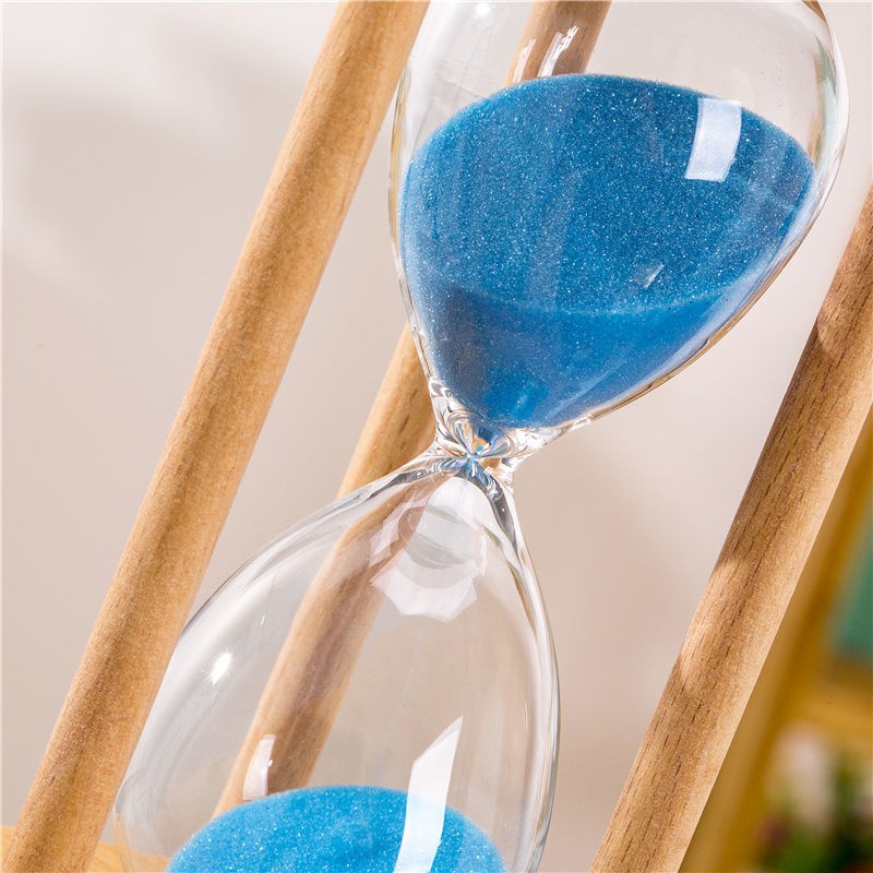 万梭 沙漏计时器学生3\/5\/15\/30分钟时间防摔迷你刷牙定时器木质 【大号】【圆形15分钟】绿沙