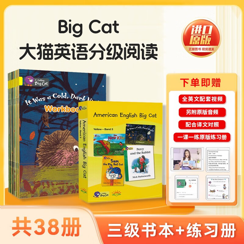 柯林斯大猫英语分级阅读 3级别（19册教材+19册练习册 美国原版进口）Collins American English Big Cat Yellow