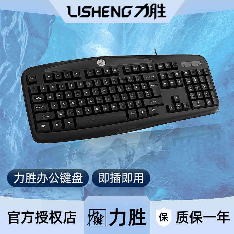 力胜 kb-101a有线键盘家用商务办公键盘104键防泼水外设台式电脑笔记