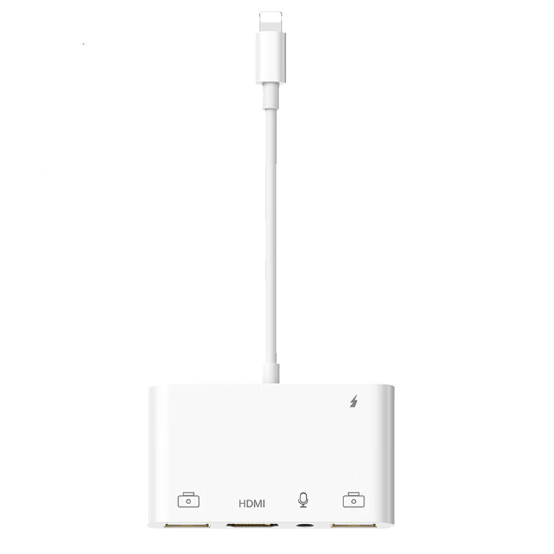 毕亚兹 苹果Lightning转HDMI转换器 iPhone手机投屏器接电视投影仪显示器 连声卡麦克风U盘鼠标