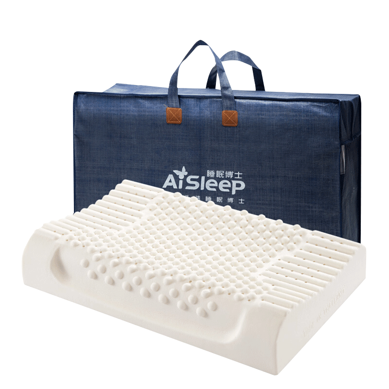 睡眠博士（AiSleep）枕头 释压按摩颗粒泰国乳胶枕进口天然乳胶枕 睡眠橡胶波浪颈椎枕芯