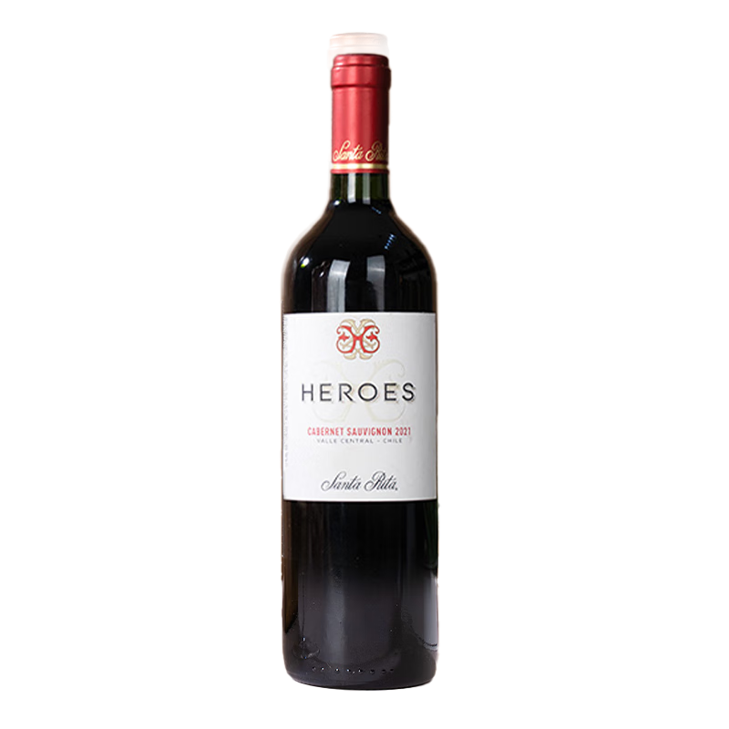圣丽塔智利国家馆 红酒  圣丽塔英雄 精选赤霞珠干红葡萄酒  原瓶进口