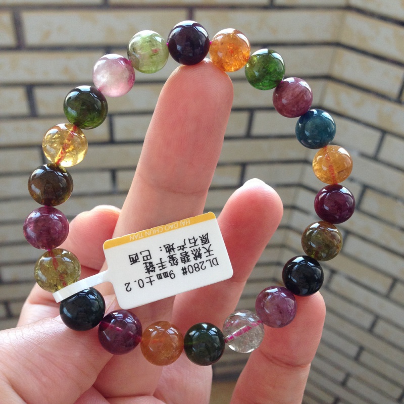 甄祥 巴西老矿 天然碧玺手链手串饰品女 一图一物 dl280(9mm左右走量