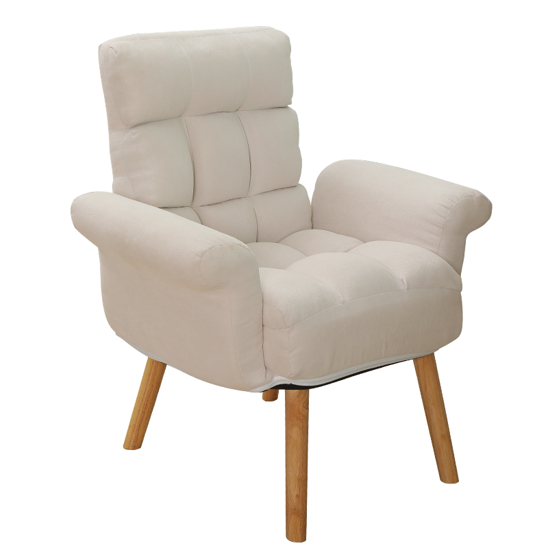 欧吉懒人沙发电脑椅卧室单人沙发靠背椅家用休闲阳台躺椅折叠沙发椅子 米色