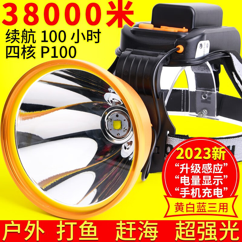 狩猎王头灯强光超亮充电户外超长续航夜钓鱼打野头戴式感应工地疝气