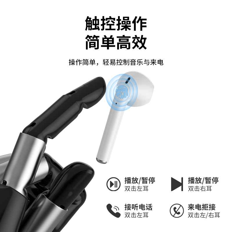 恩科（ENKOR）EW10 真无线蓝牙耳机适用于苹果iphone7/8/X/11/12/13mini Air运动双耳入耳式华为小米手机耳机