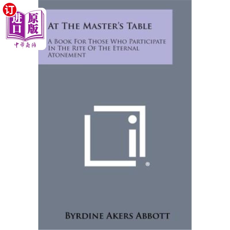 【中商海外直订】at the masters table: a book for those who