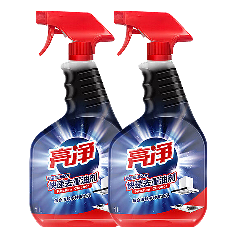 威露士（Walch）亮净快速去重油剂厨房油污净油污清洁剂油烟机清洗剂厨房清洁剂 油污清洗剂(1升*2瓶)