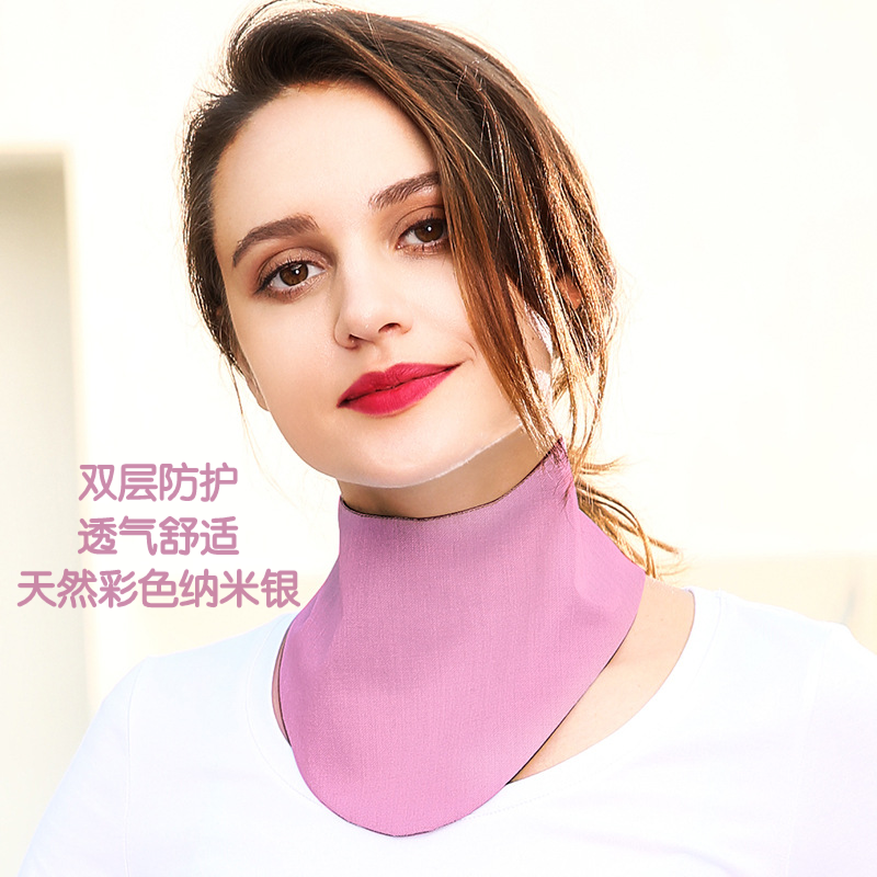 美妮防辐射甲状腺围脖颈套围巾?；そ峤诜赖缒允只豆饩辈坎碧追剿拷?围脖粉红色：双层防护 均码
