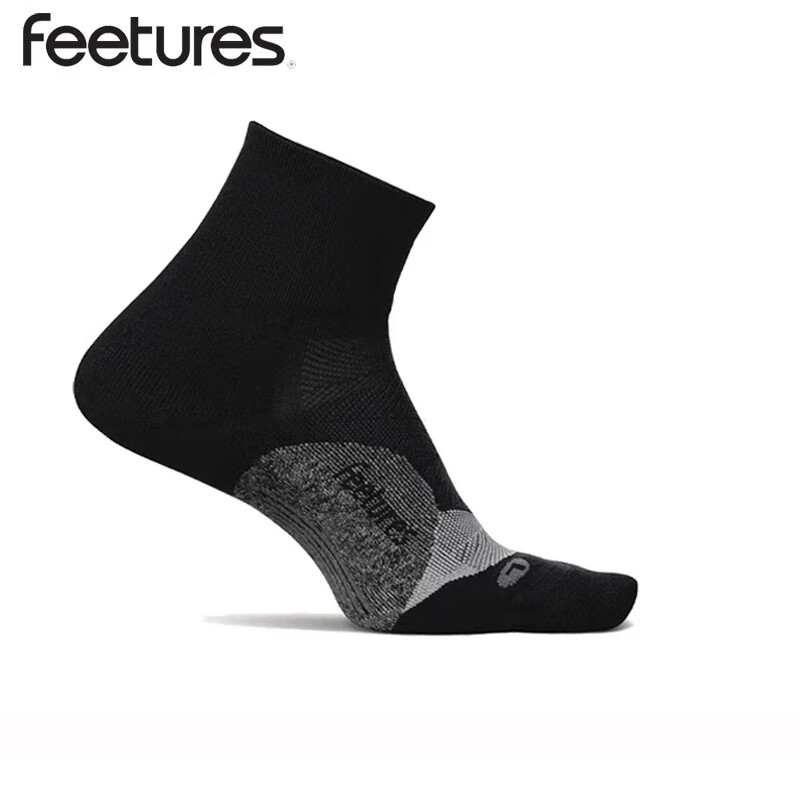 feetures飞鹊美国专业跑步袜马拉松越野运动袜男女短中长筒袜子压缩减震袜 缓冲款-中帮FSEC205159一双 L(42-46)