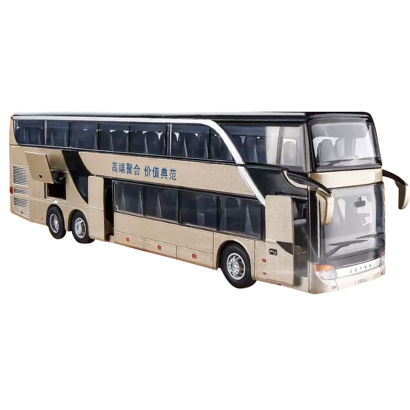 馳譽(yù)車(chē)玩 雙層豪華巴士公交玩具仿真合金車(chē)模汽車(chē)模型兒童玩具男孩禮物