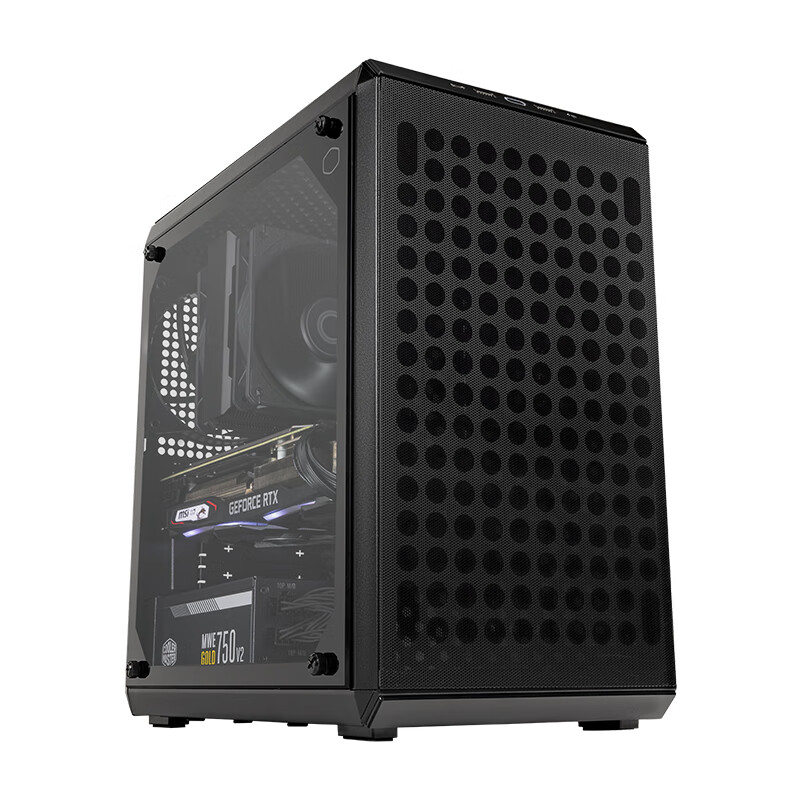 酷冷至尊(CoolerMaster)Q300L V2 黑 MATX电脑台式小机箱 支持240散热水冷/钢玻侧板/3硬盘位/USB 3.2 Type-C