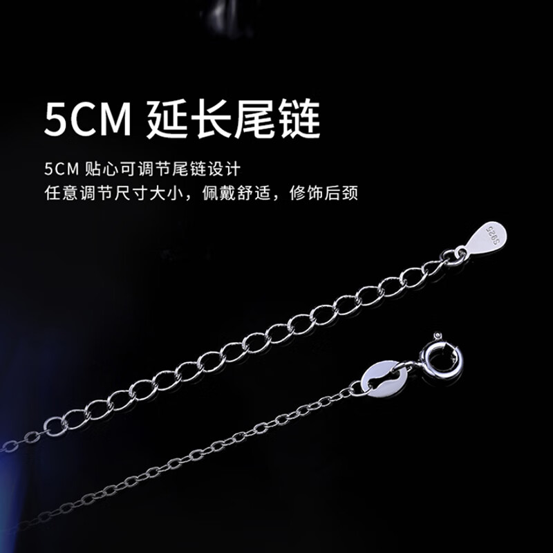 缔时尚六芒星银项链女士莫桑钻石雪花吊坠38妇女女神节礼物送女友老婆 XL010 雪花莫桑钻项链 1克拉