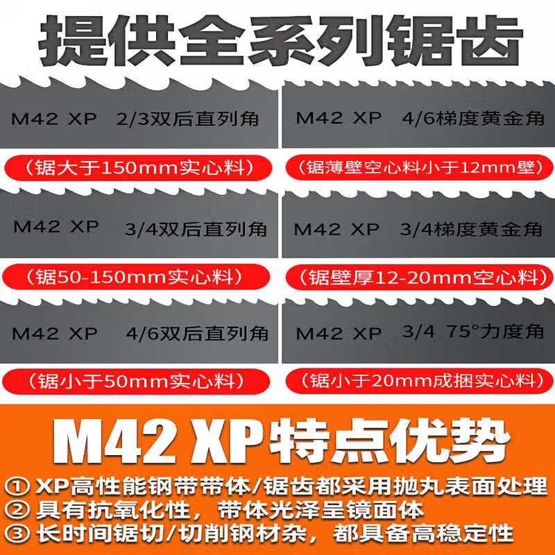 仁聚益双金属带锯条金属切割细齿粗齿高速钢剧条小型锯床锯带锯机用