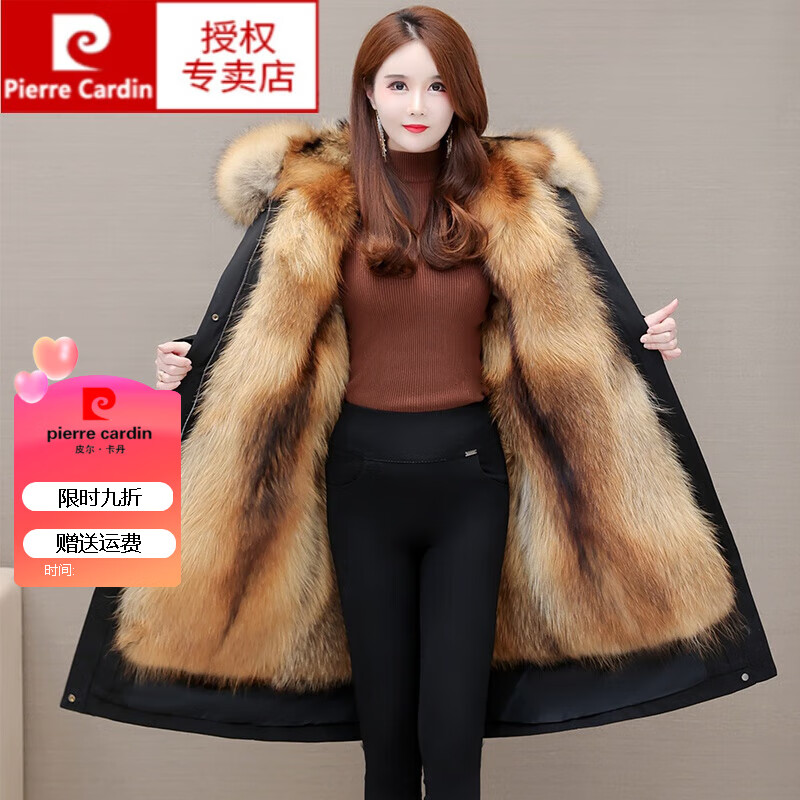 品牌女装 派克服女2022冬季新款貂绒可拆卸内胆皮毛一体长款水貂皮草