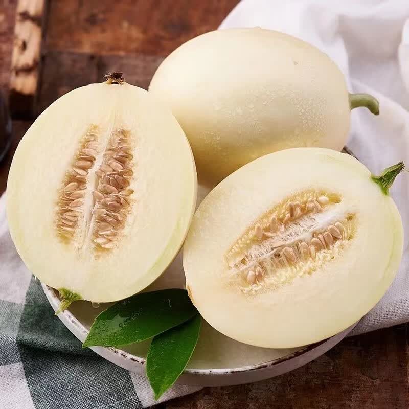 千园九味陕西阎良甜瓜头茬白皮黄肉白肉新鲜香瓜大果时令水果整箱 【净重4.5斤】2-4枚