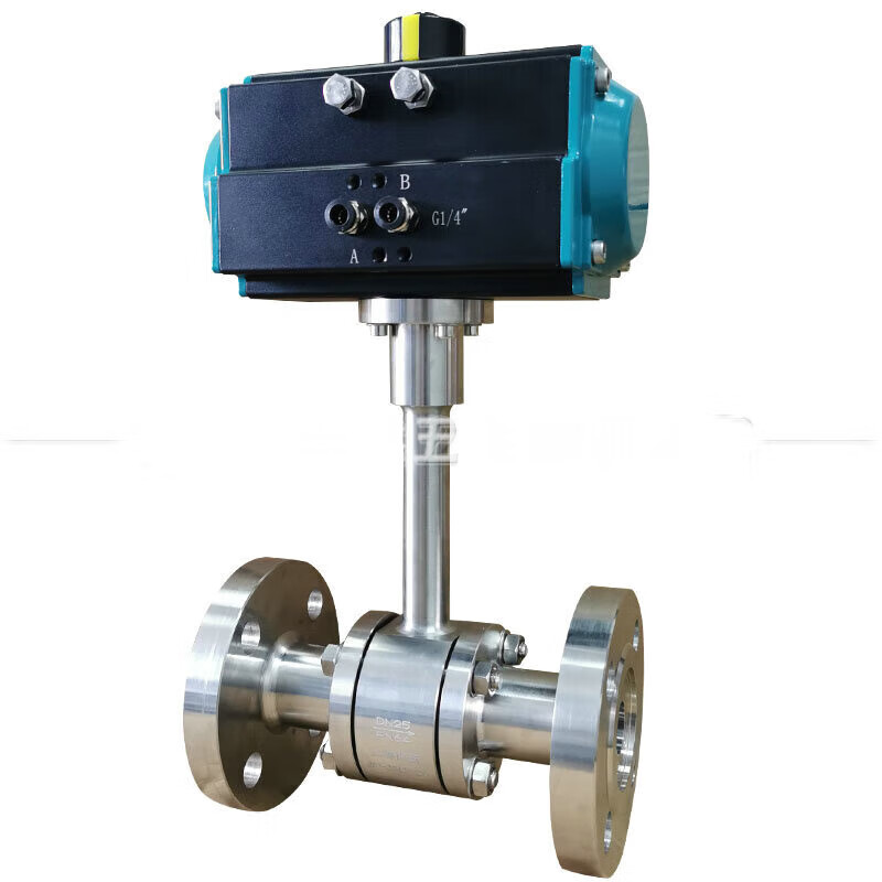 千惠侬 气动低温球阀dn50锻造超低温-196°液氮液氧法兰防爆快速切