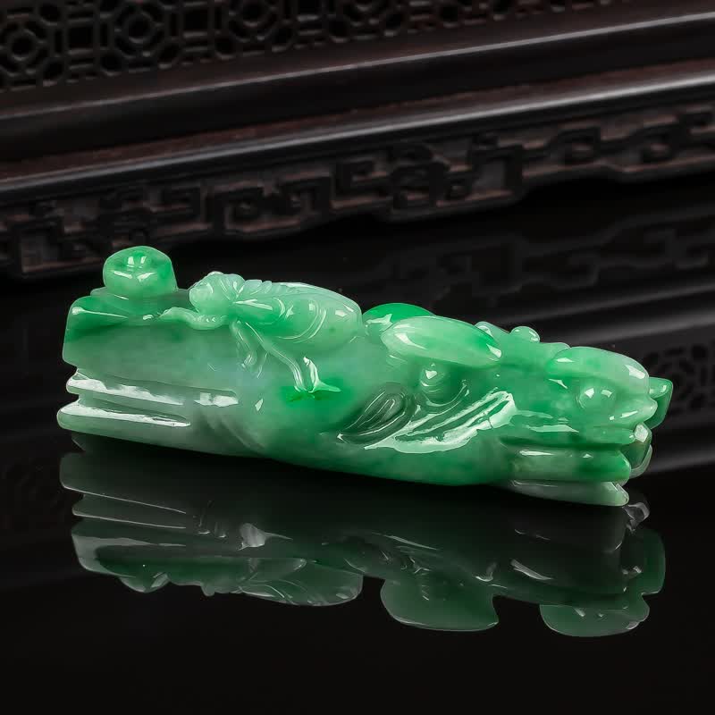 【珠宝严选】晟辉珠宝翡翠 满绿一鸣惊人 小摆件玉石 金蝉 挂件79.