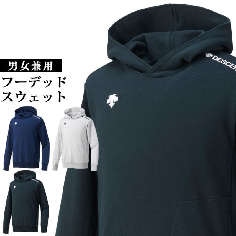 DESCENTE迪桑特连帽运动衫连帽训练球衣男女通用日本直邮DMC2601 BLK M