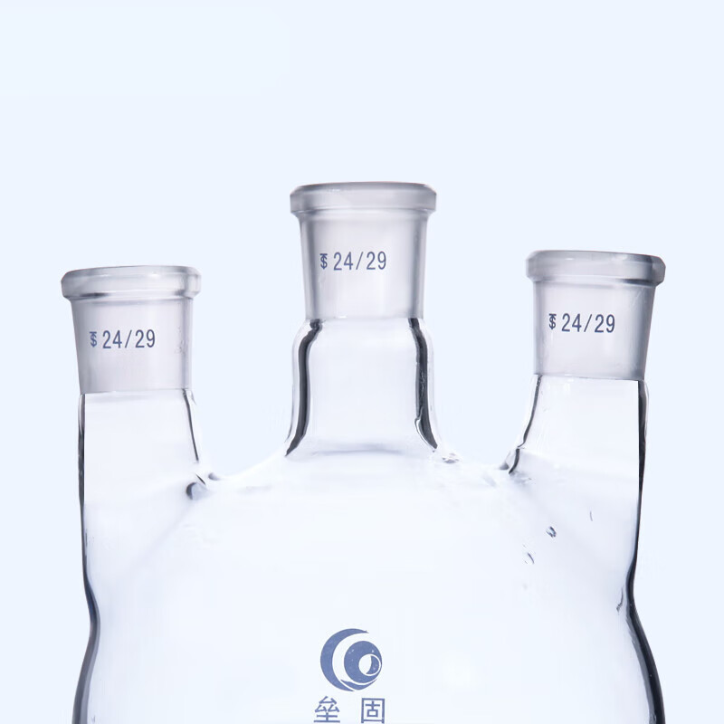 直三口烧瓶三颈高硼硅厚壁玻璃反应瓶圆底实验室500ml1000ml 50ml/19*