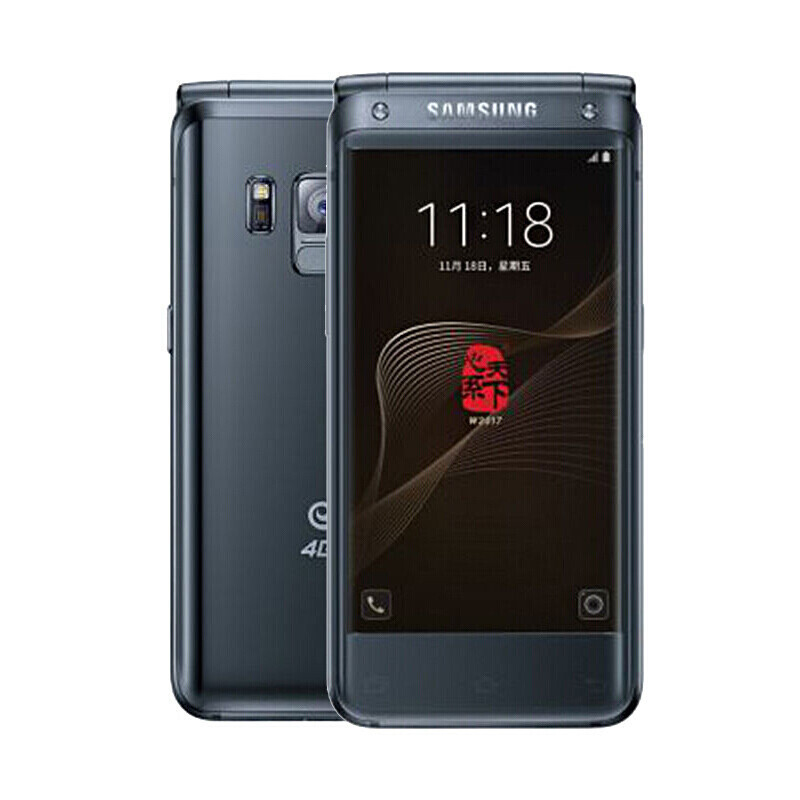 【二手95成新】三星 w2017 翻盖双屏手机  4g 64g 电信4g 黑色(单充电